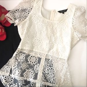 Elliatt Eyelet High-Low Blouse